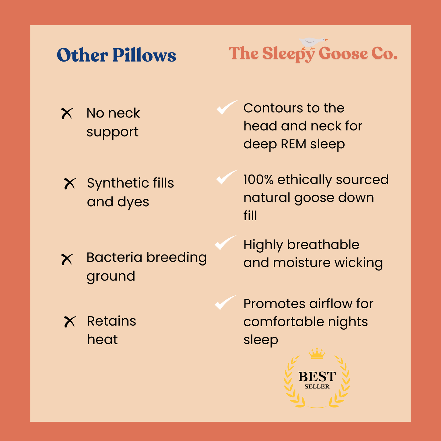 The Sleepy Goose Co - Luxury goose down pillow